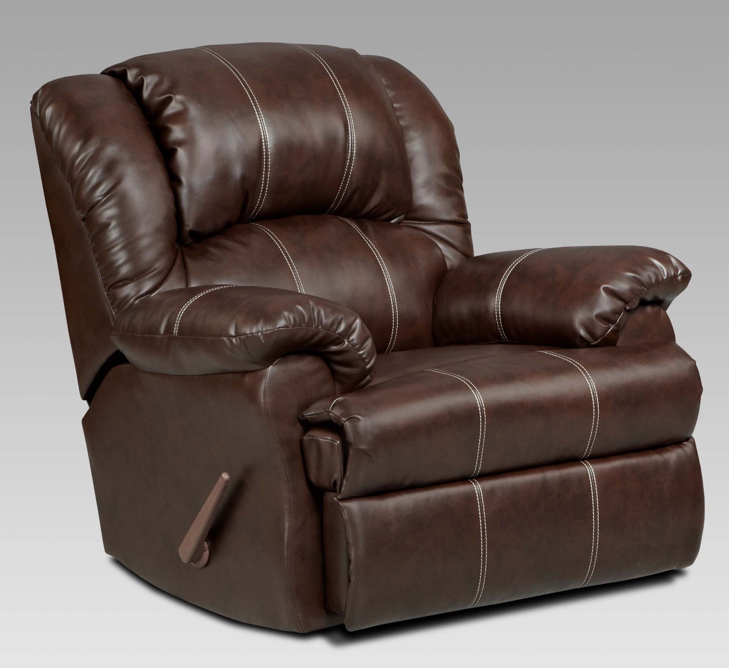 Roundhill Furniture Brandan Bonded Leather Dual Rocker Recliner Chair, Oversize